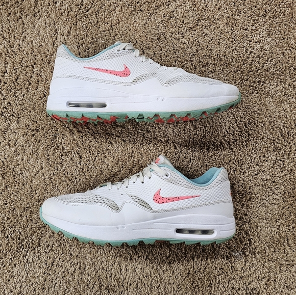 Nike Golf - Air Max 1 Golf 'Camo Sole' Watermelon 2020 - Men sz 10.5 - Picture 1 of 6